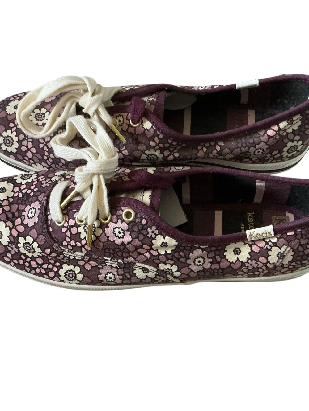 Kate spade x Keds kickstar sneakers purple dirty floral size 7 New